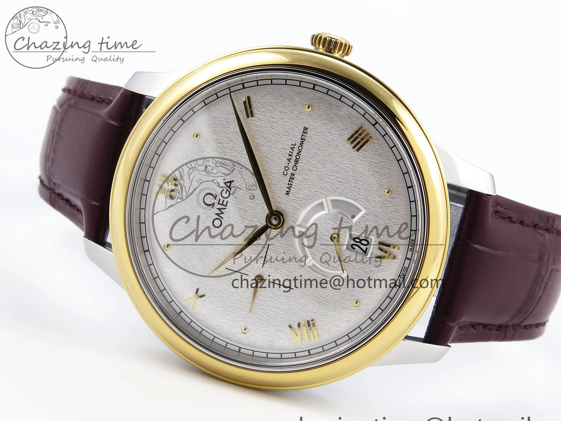 0118 De Ville Power Reserve YG MKF 1:1 Best Edition White Dial on Brown Leather Strap A WrinkleFree 7755